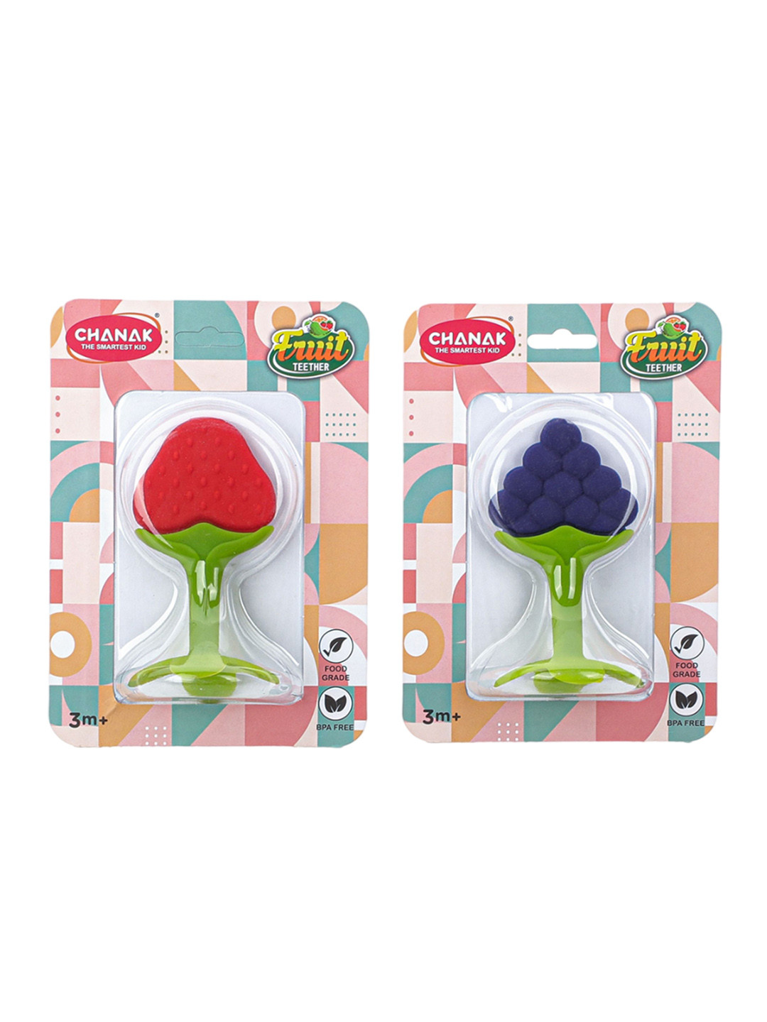 Aditi Toys Pack Of 2 Orange & Purple Baby Hand Teether