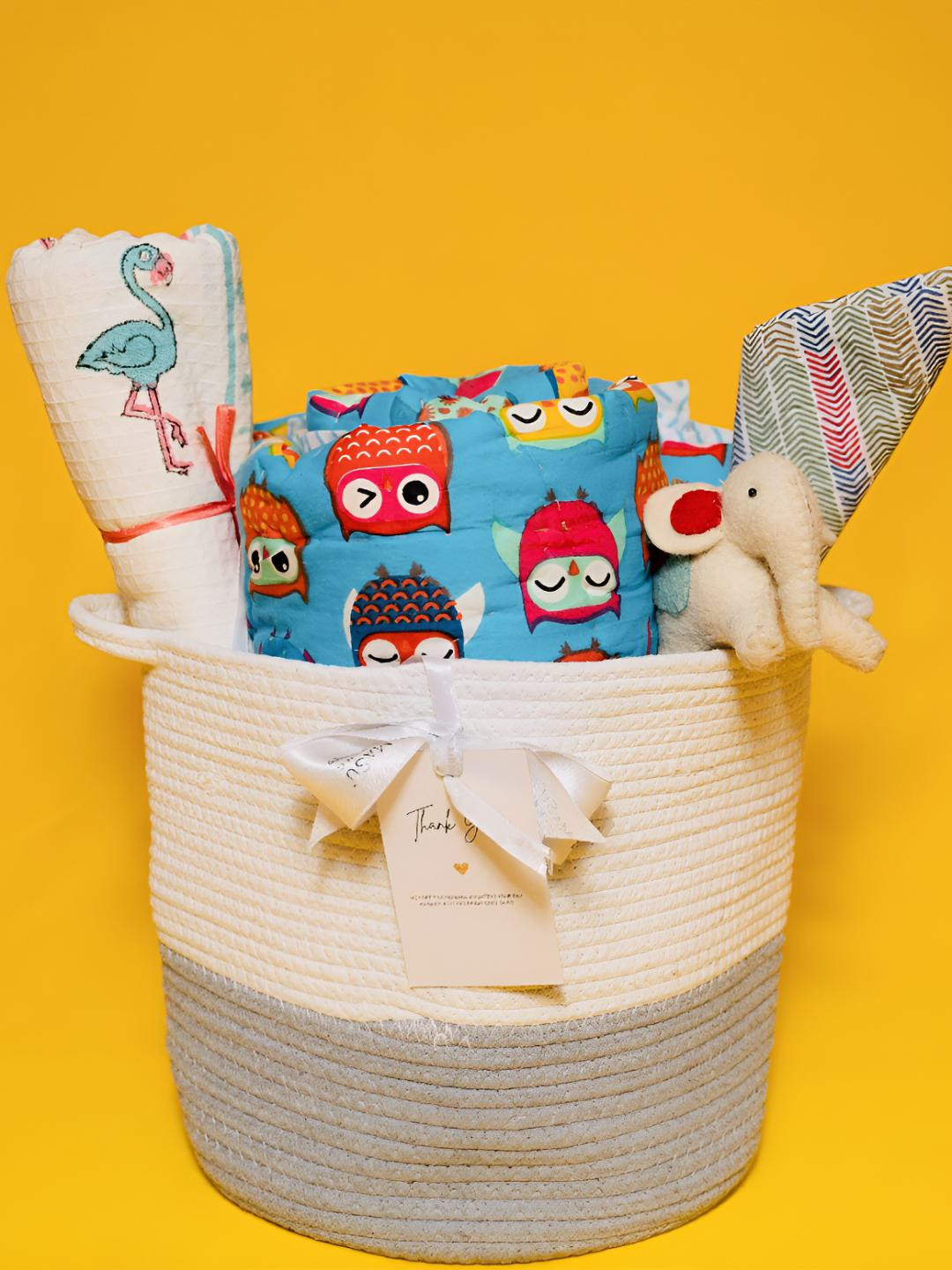 MASU LIVING Grey & Blue 5 Pieces Printed Cotton Home Gift Sets