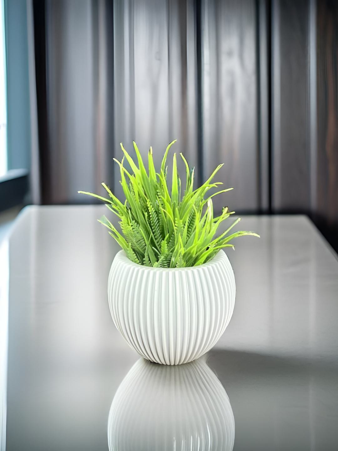 Akaar Grey Fern Artificial Plant With Pot