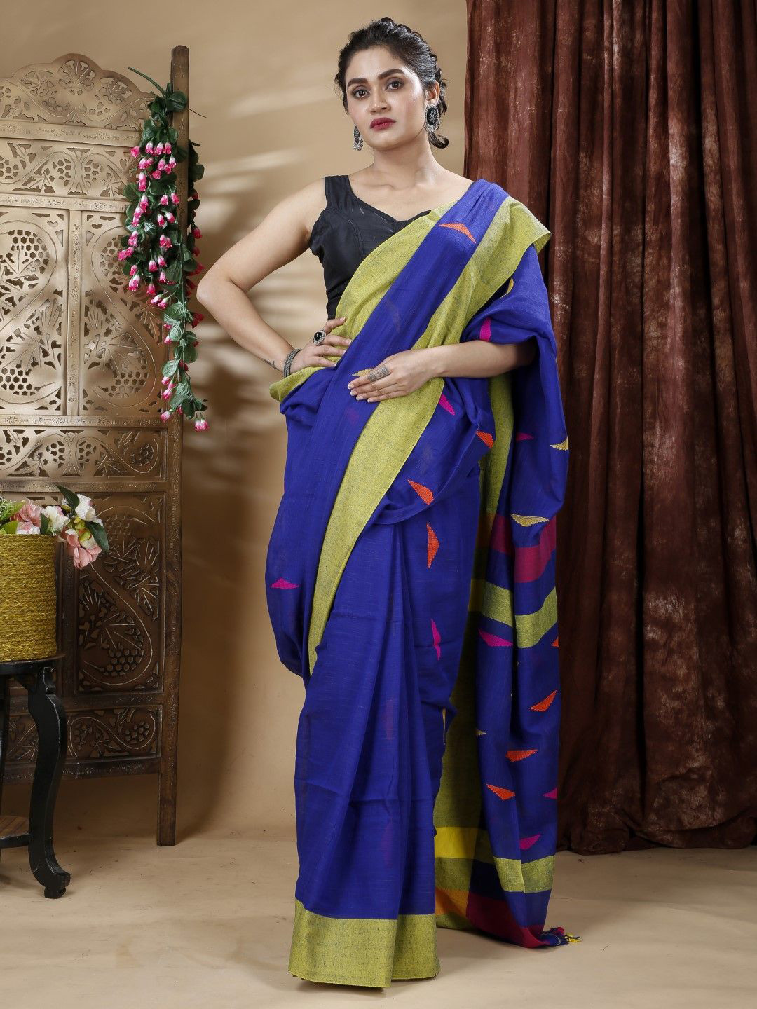 Bong ButiQ Pure Cotton Khadi Saree With Blouse Piece