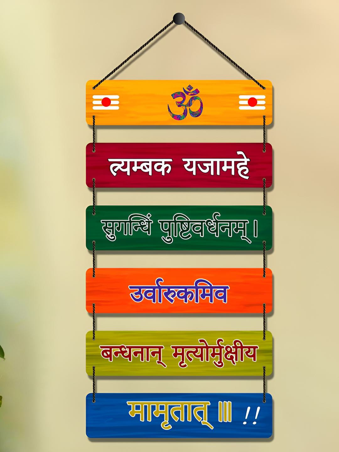 Home Delight Shiva mantra Wood Matte Hanging Hall Wall Hangings-30.7In