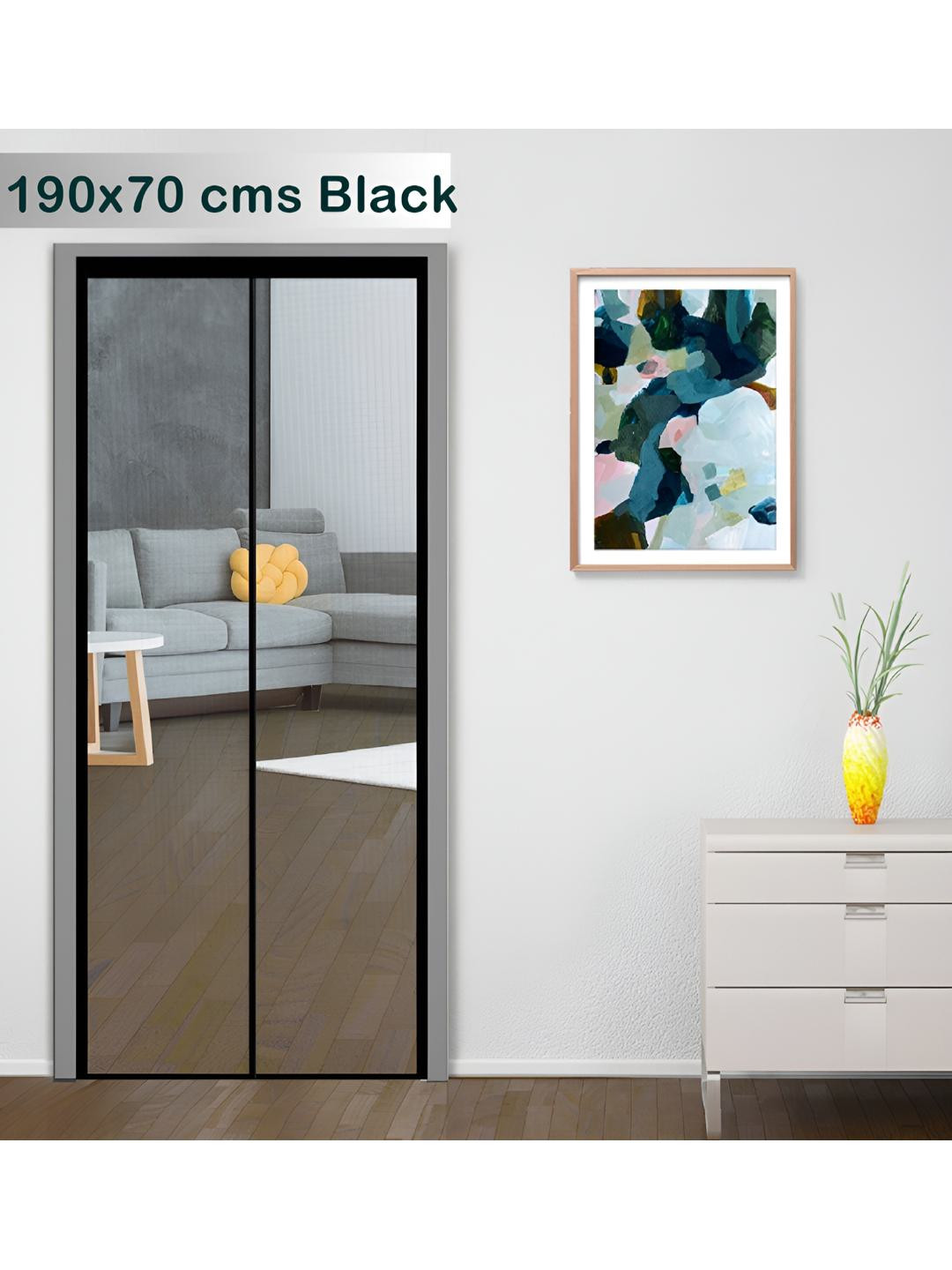 Classic Mosquito Net Black Free Entry Door Mosquito Net
