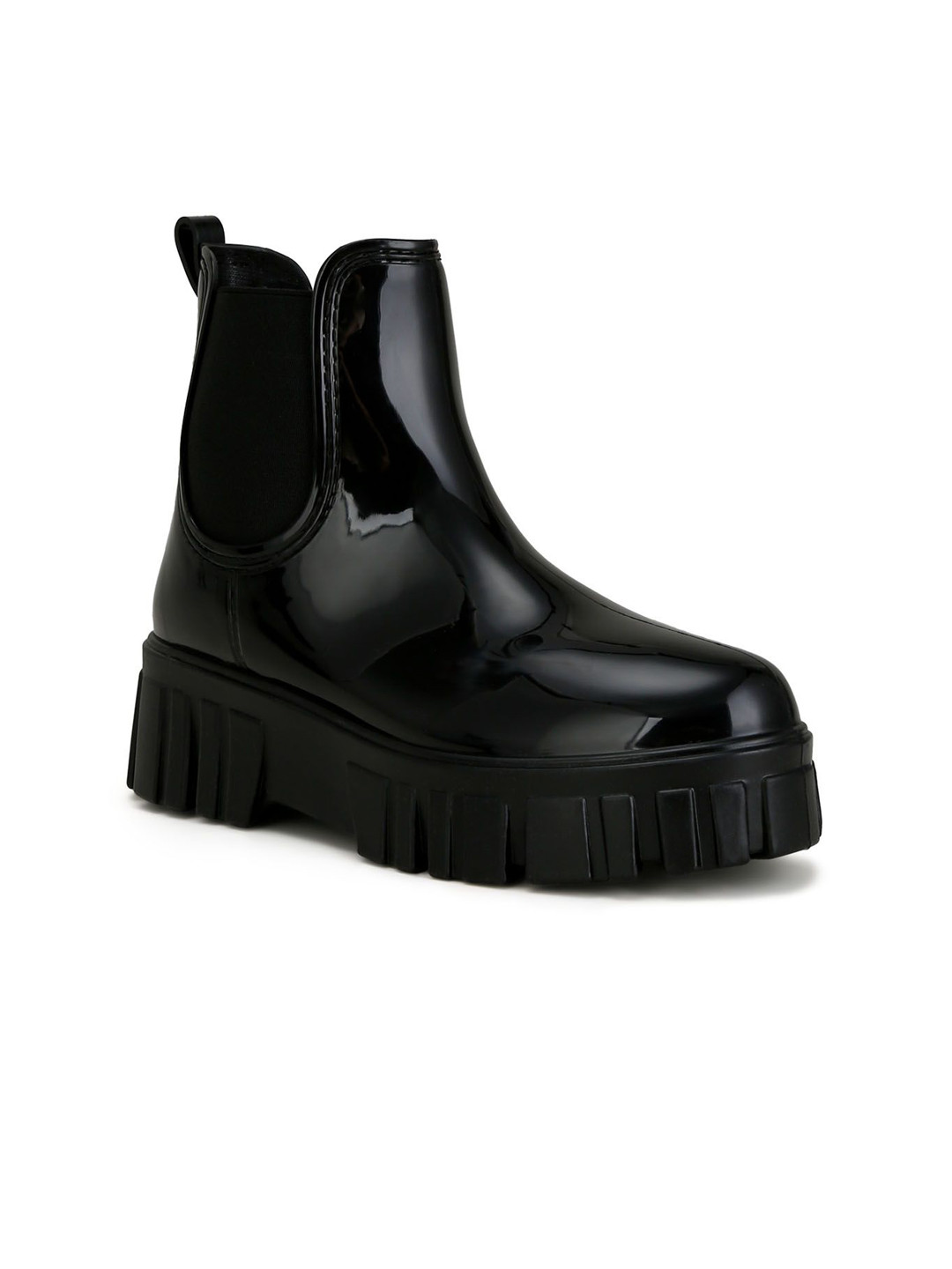 London Rag Platform-Heeled Chelsea Rain Boots