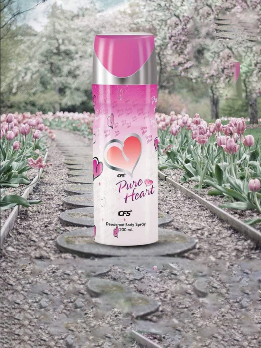 CFS 3 Pcs Cargo Certified Original & Pure Heart Long Lasting Deodorant Spray - 200ml Each