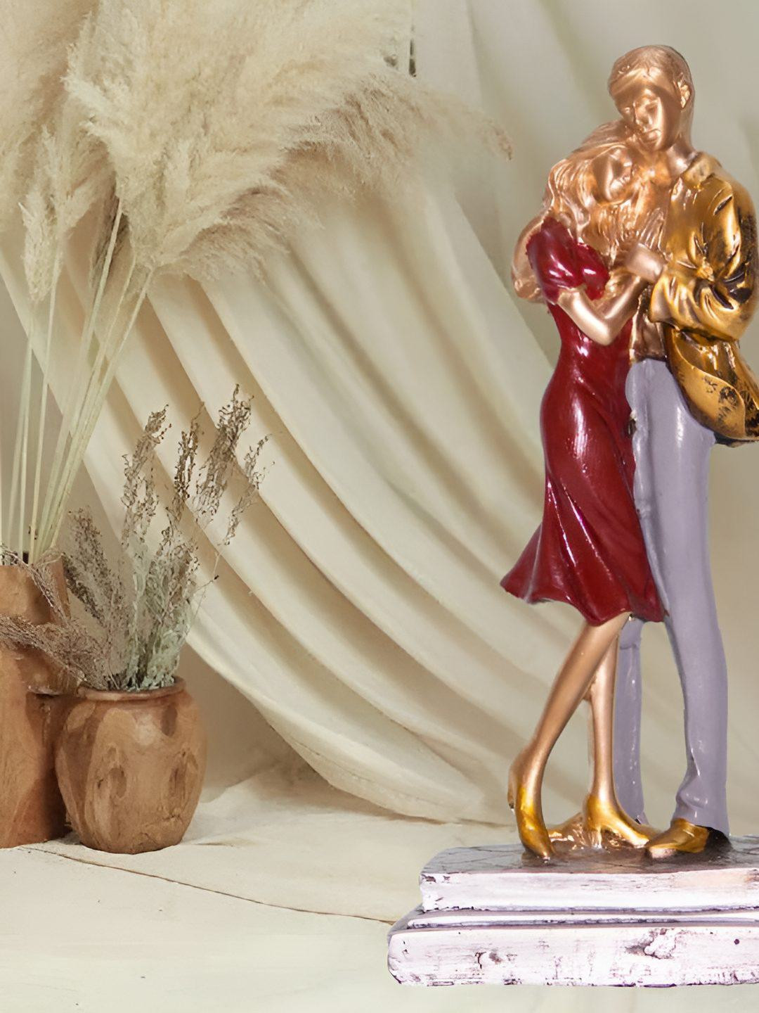 BECKON VENTURE Red Polyresin Natural Living Room Large Showpiece - 9.8 Inches