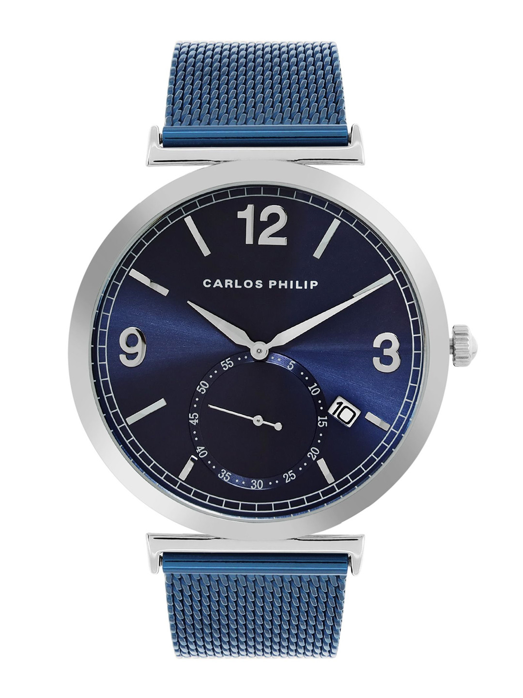 CARLOS PHILIP Men Brass Embellished Dial & Stainless Steel Bracelet Style Straps Analogue Watch Vanguard