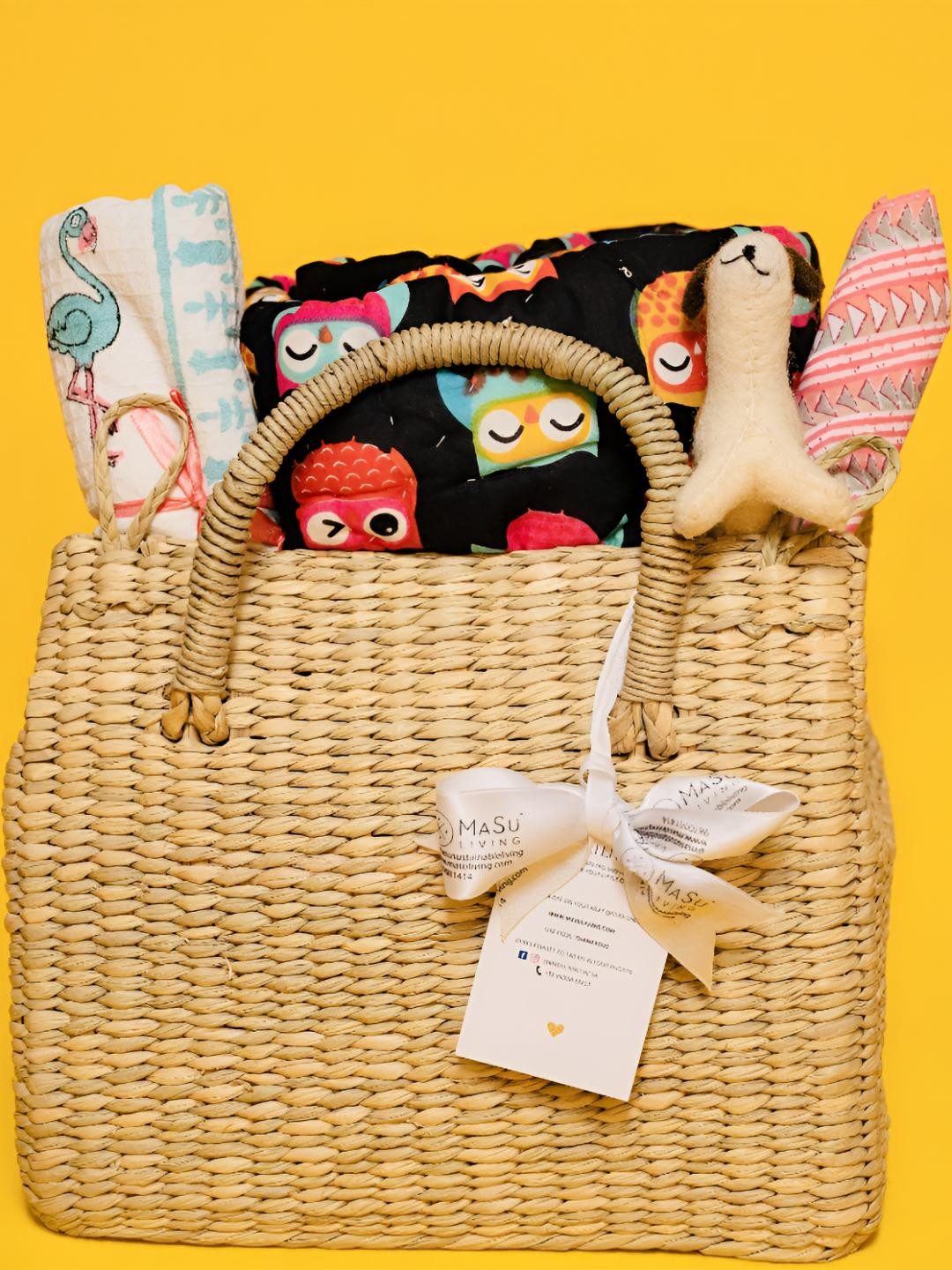 MASU LIVING Black & White Printed Cotton Baby Hamper Home Gift Sets