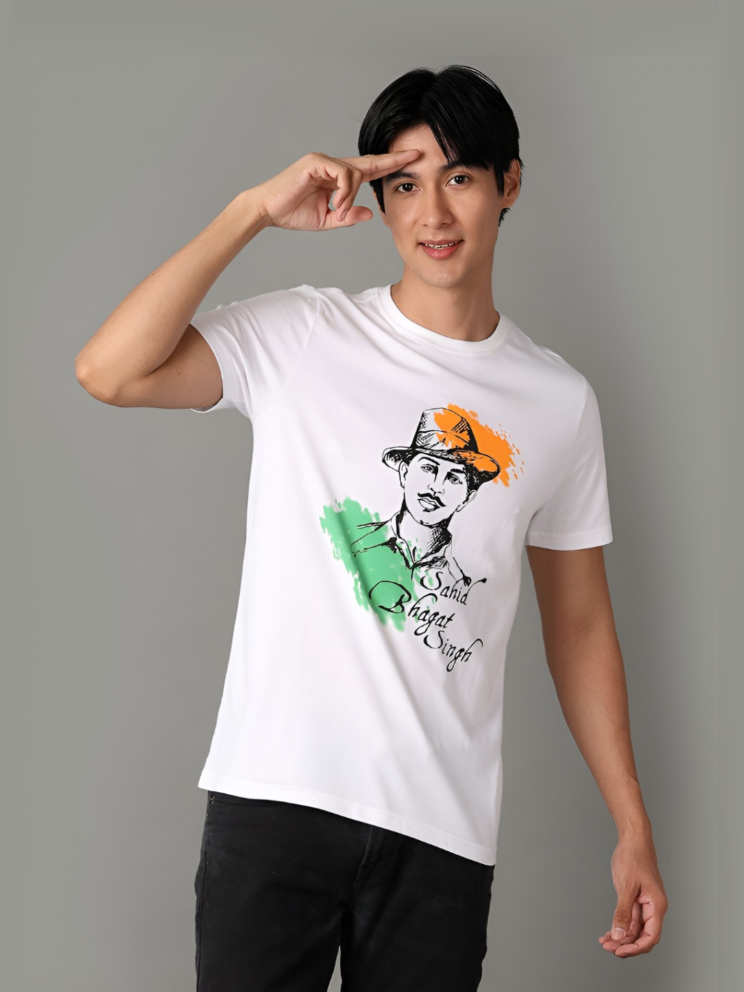 V-Mart Men Graphic Printed Round Neck Cotton T-Shirt