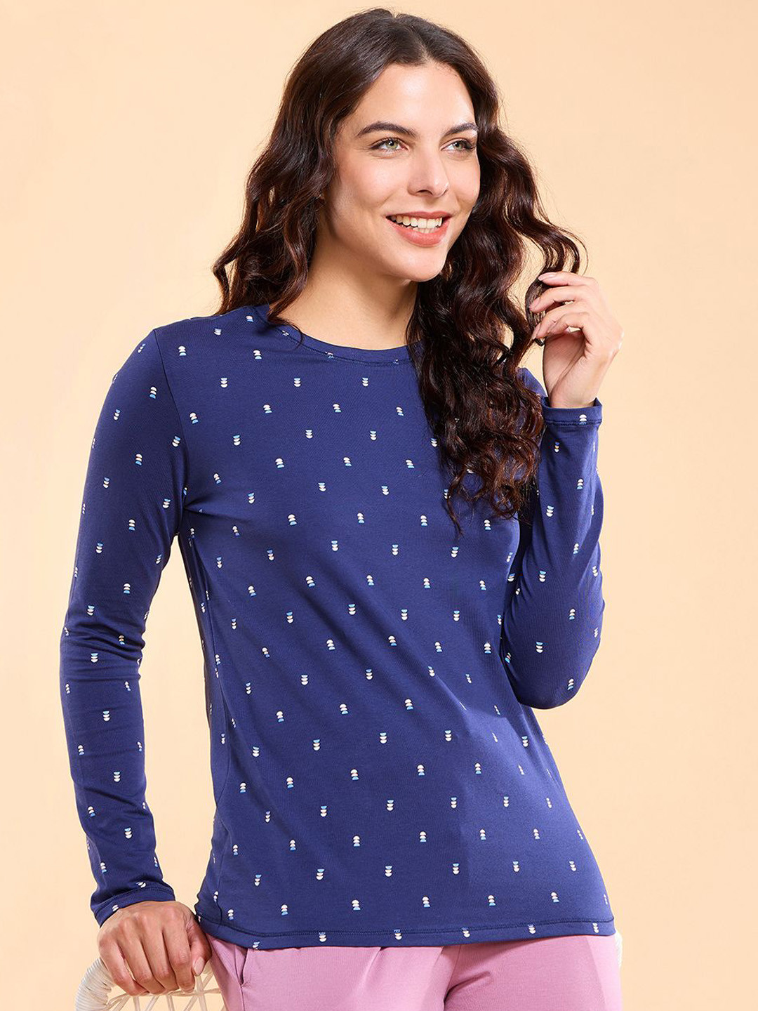 Enamor Women Essentials Cotton Crew Neck Full Sleeve T-Shirt E257