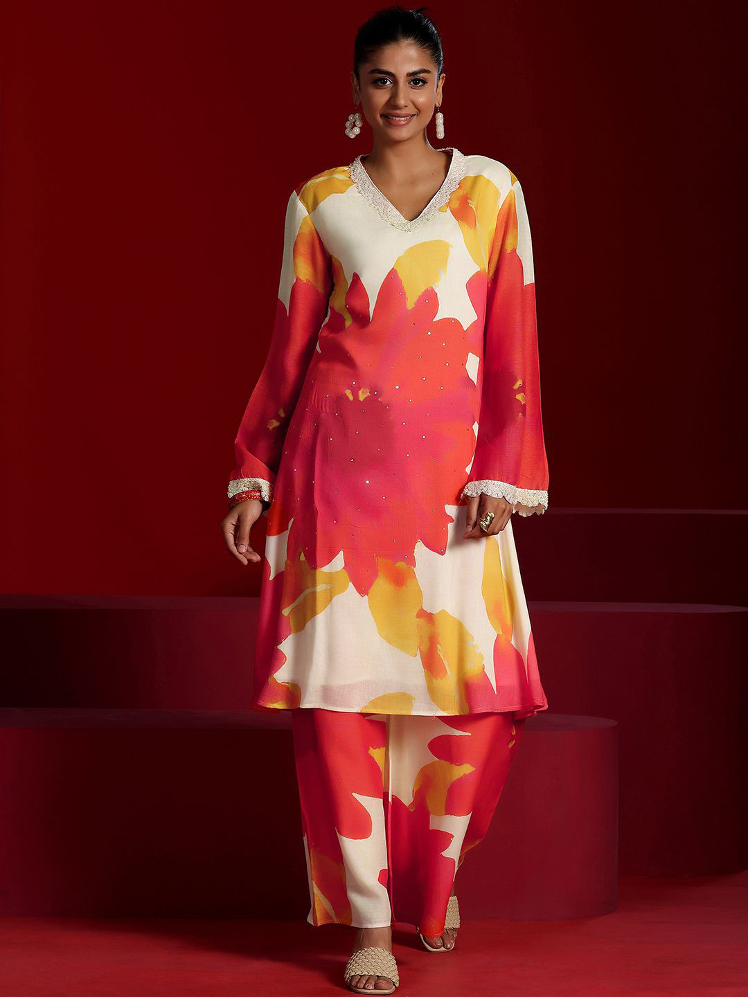 Libas Art Printed Top & Palazzo