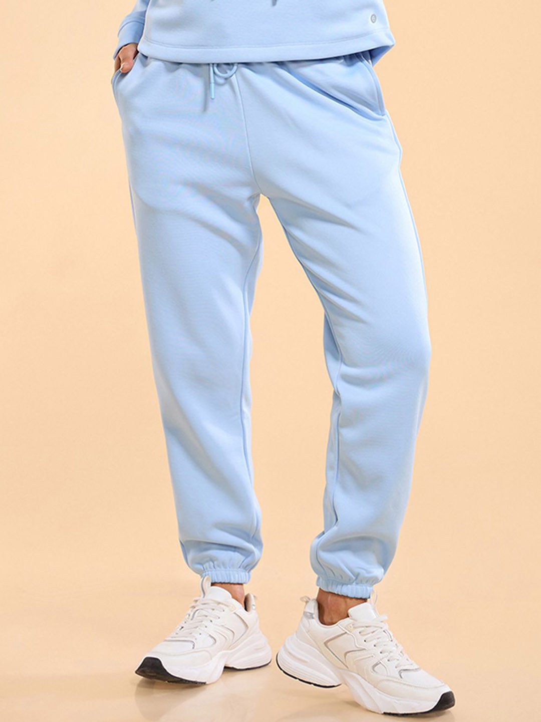 Enamor Fleece Jogger Relaxed Fit High-Rise Fleece Jogger With Adjustable Drawstring A404