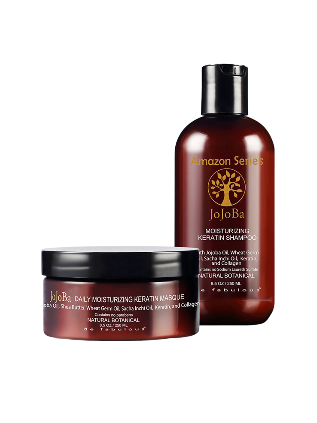 Amazon Series Set Of 2 Jojoba Moisturizing Keratin Shampoo & Masque - 250ml Each