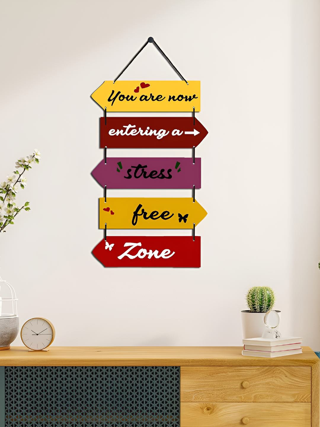 Home Delight Now Decorative Wood Matte Hanging Hall Wall Hangings-28.7In