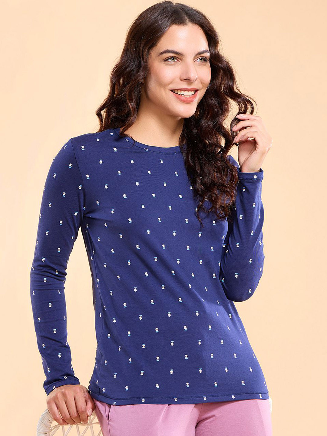 Enamor Women Essentials Cotton Crew Neck Full Sleeve T-Shirt E257