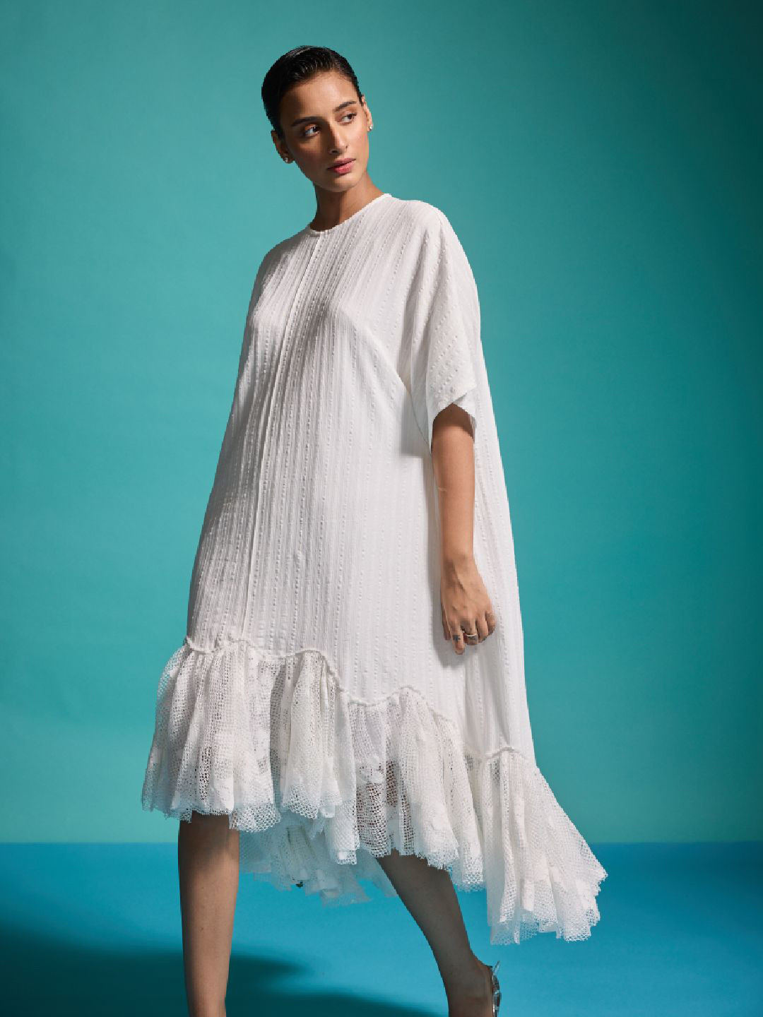 Dash and Dot Organic Cotton Kimono Sleeves A-Line Midi Dress