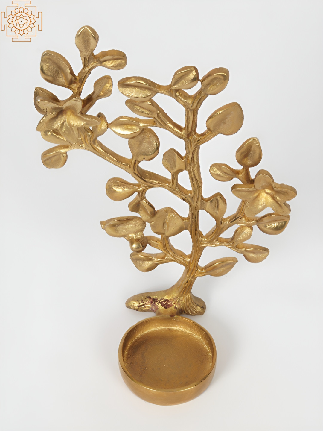 Exotic India Brass Designer Tree Shaped Candle Holder