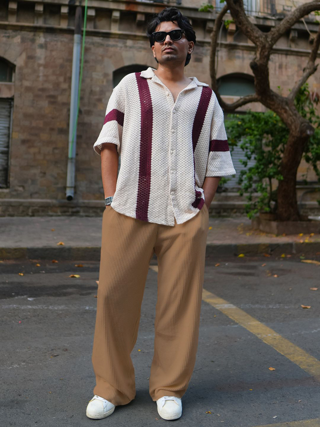 Powerlook Men Waffle Loose Fit Trousers