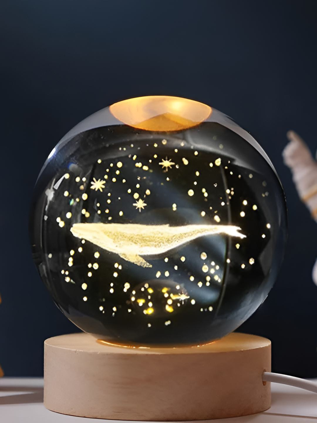 XERGY Transparent Glass Contemporary Spherical Table Lamp