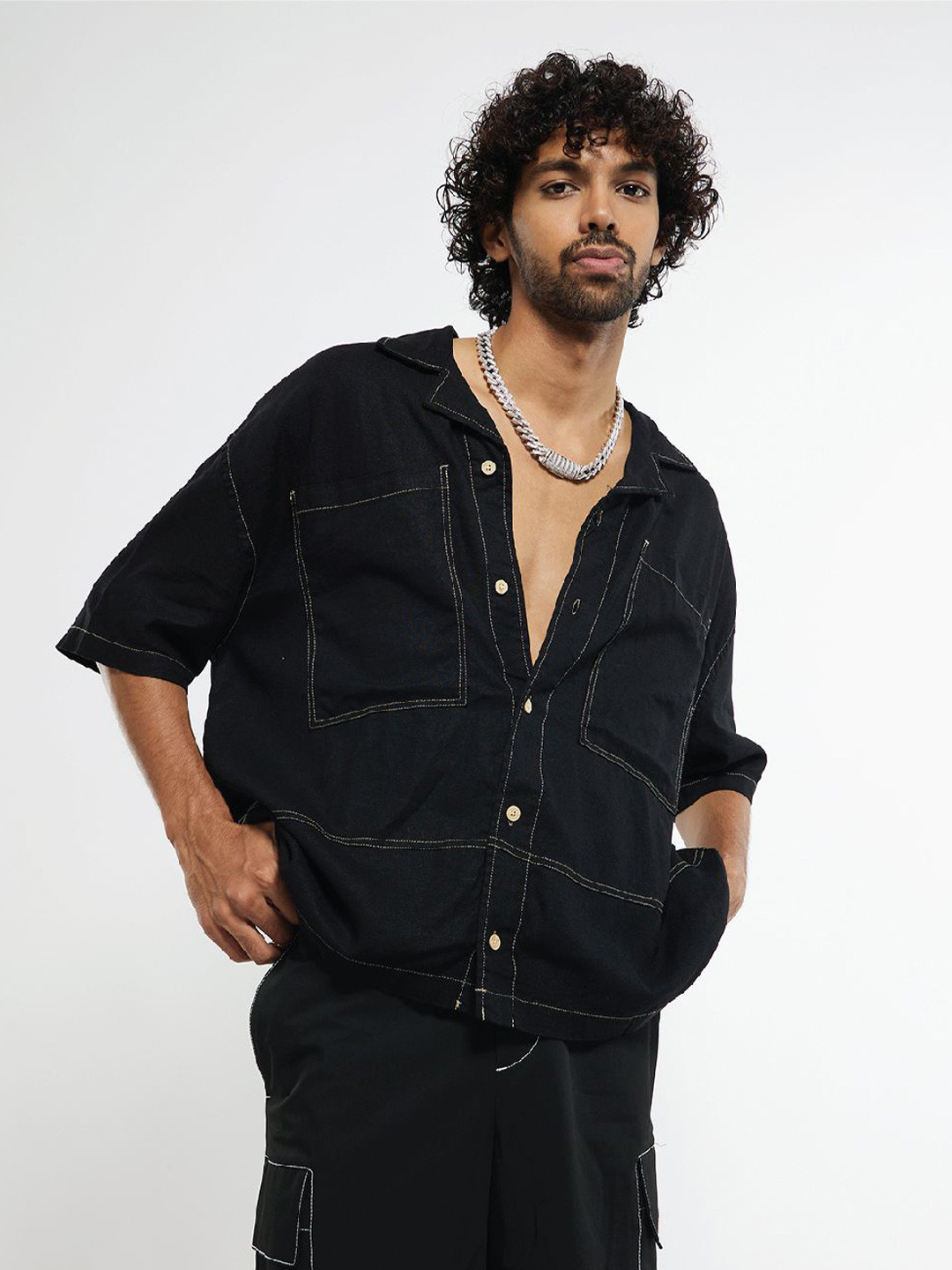 WRAPGAME INDIA Unisex Brass Rhodium-Plated Chain