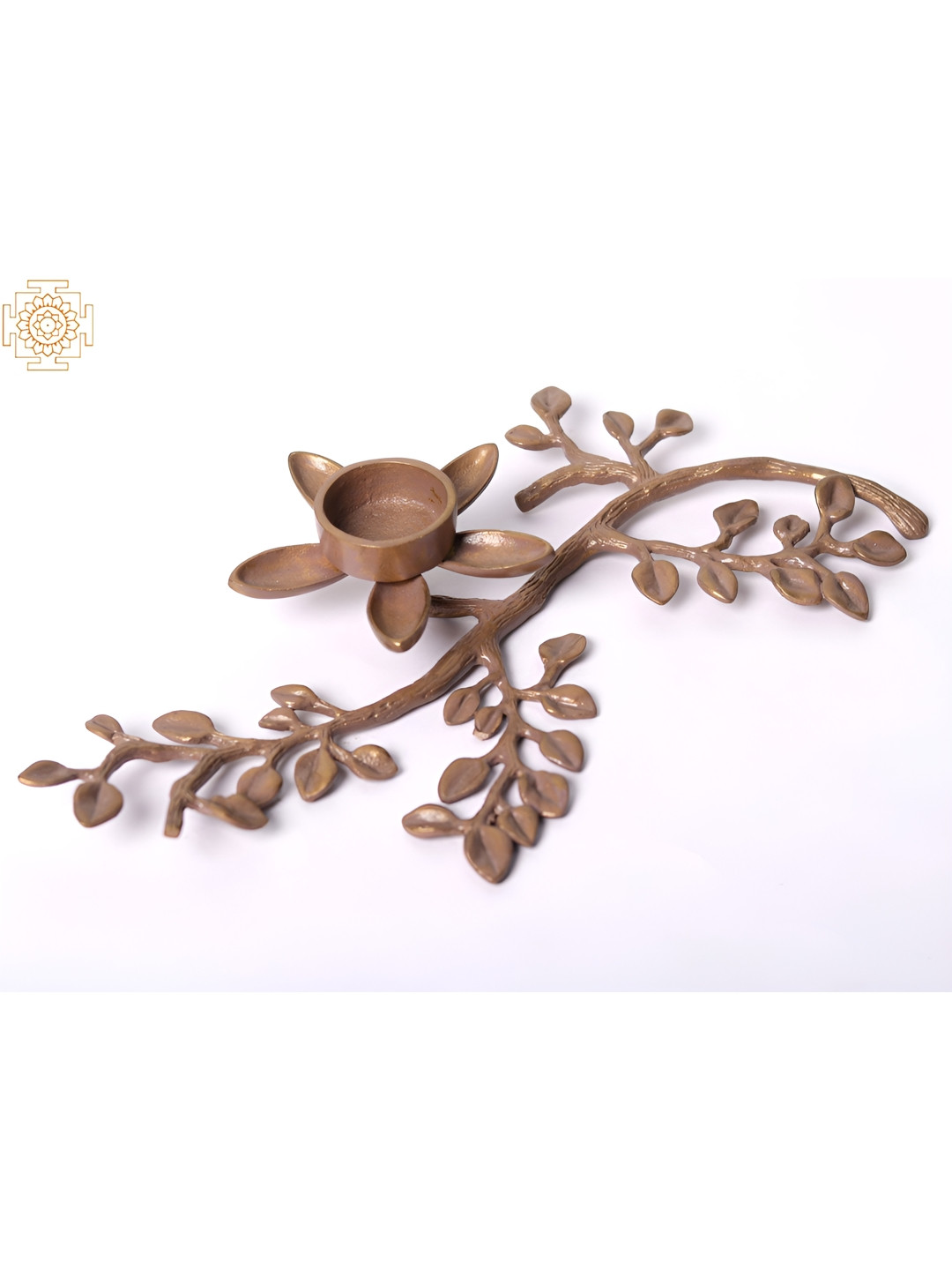 Exotic India Brass Flower on Branch Candle Holder