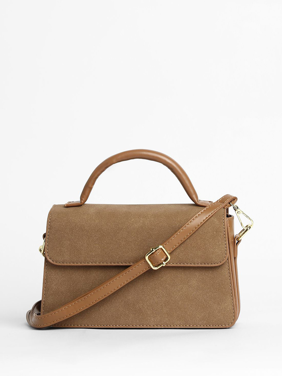 HAUTE SAUCE   Suede Oversized Bowling Handheld Bag