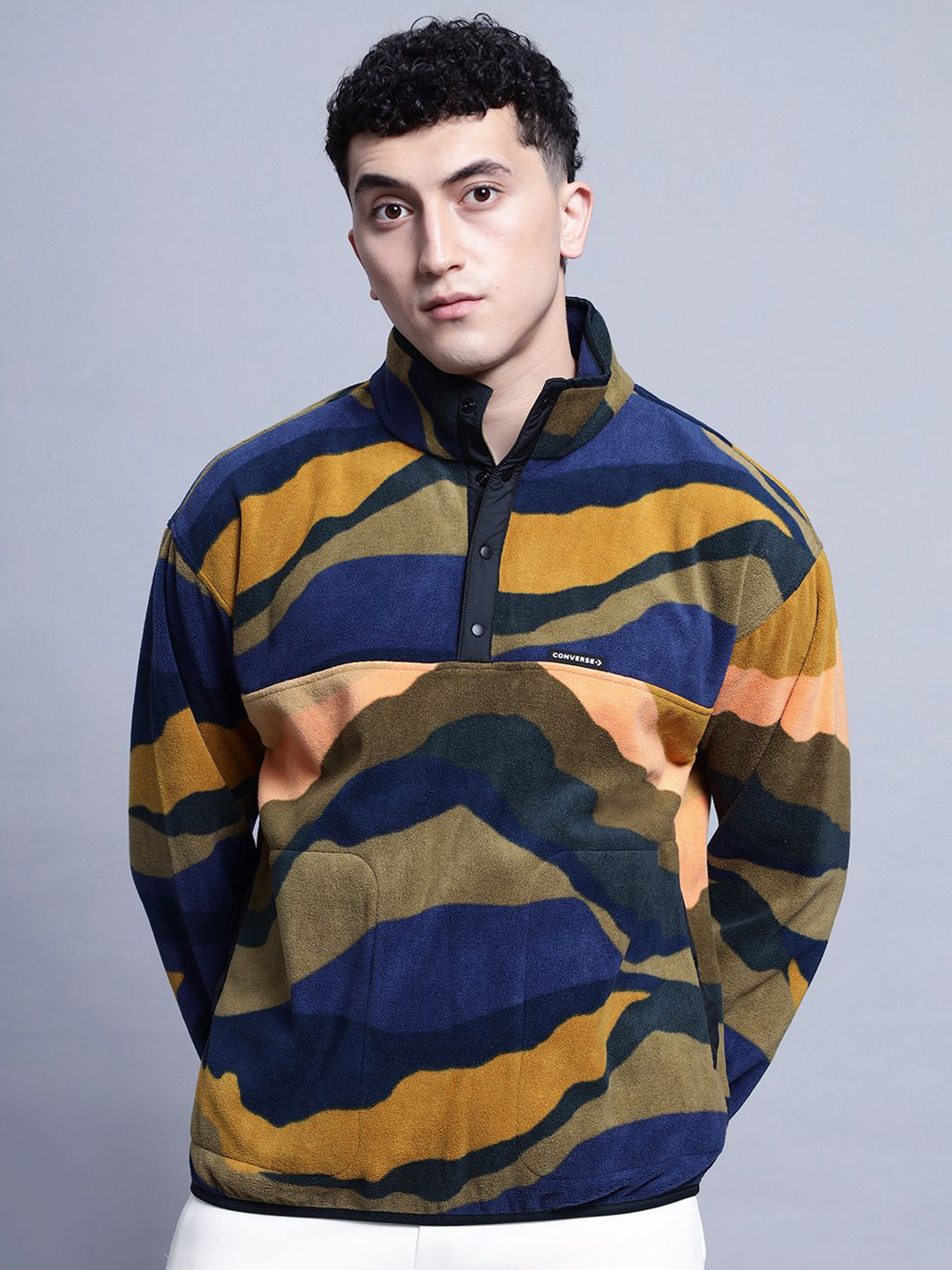 Converse Men All Star Mountainscape Pop Over Sweatshirt