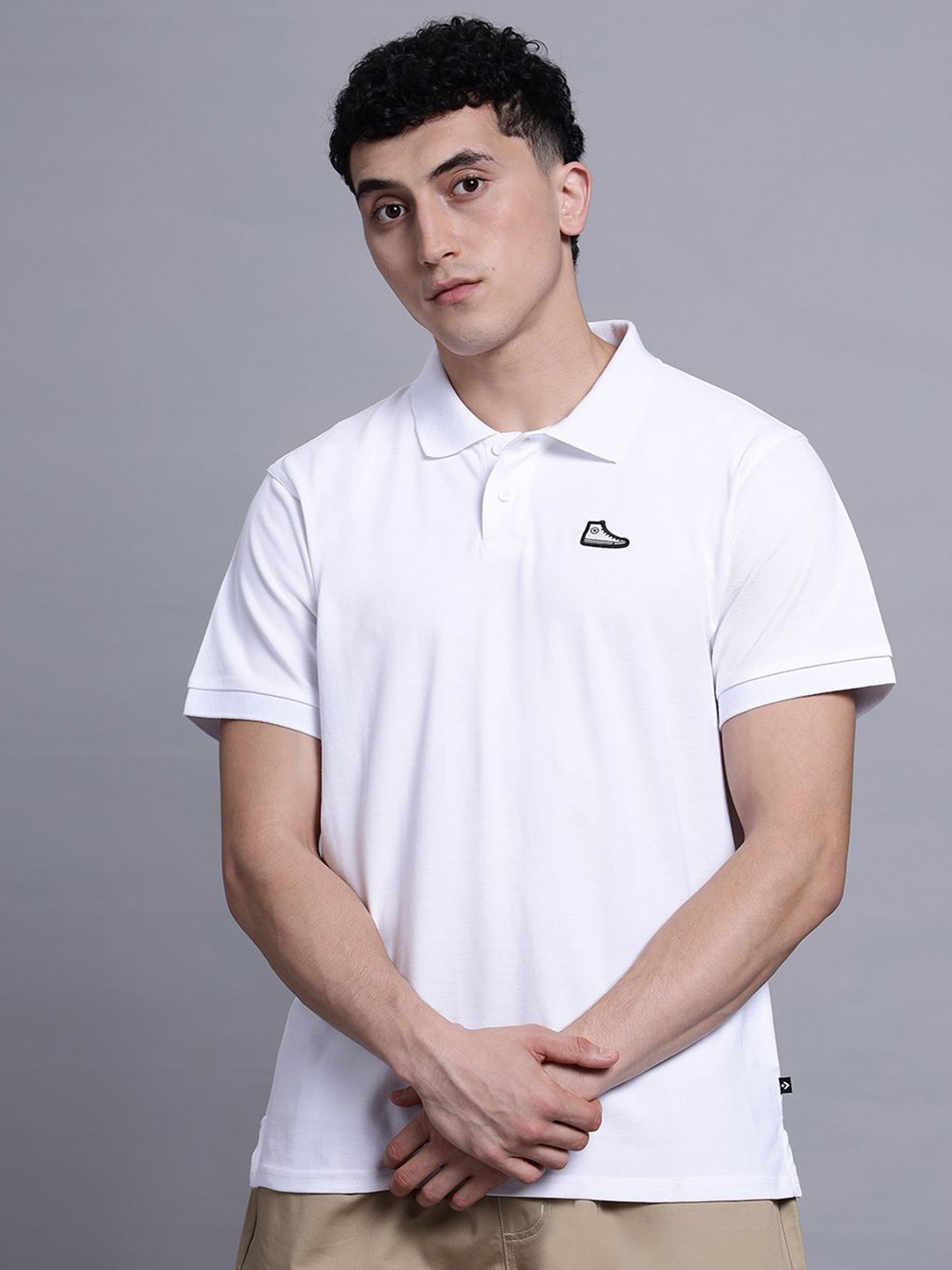 Converse Men Shoe Patch Polo Shirt