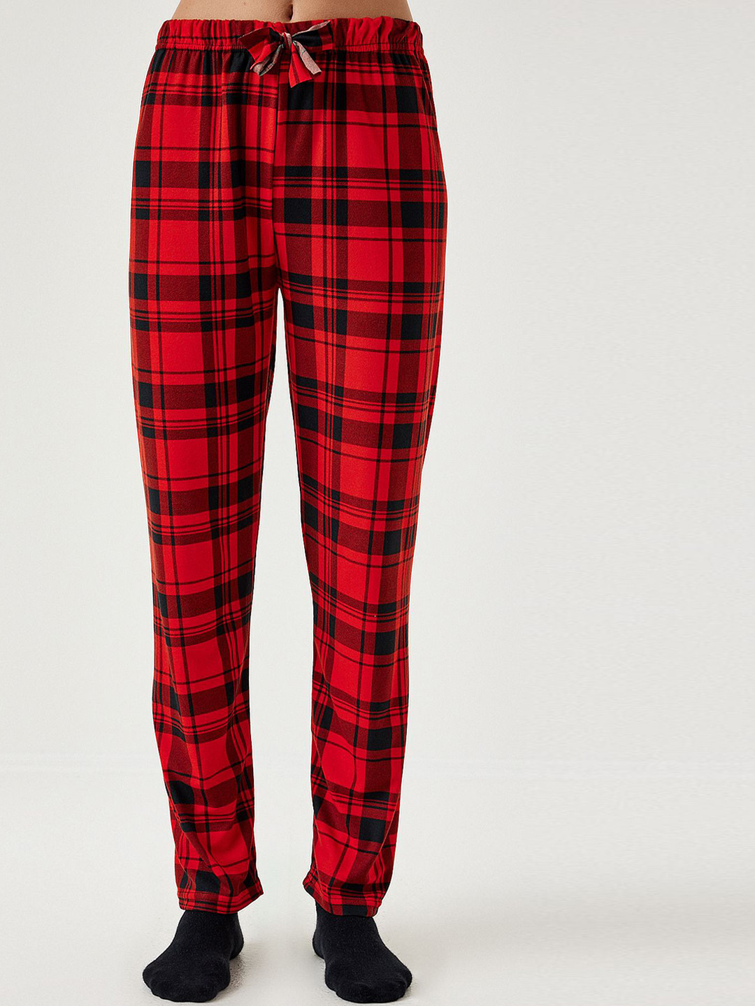 Happiness istanbul Women Checked Pure Cotton Lounge Pants