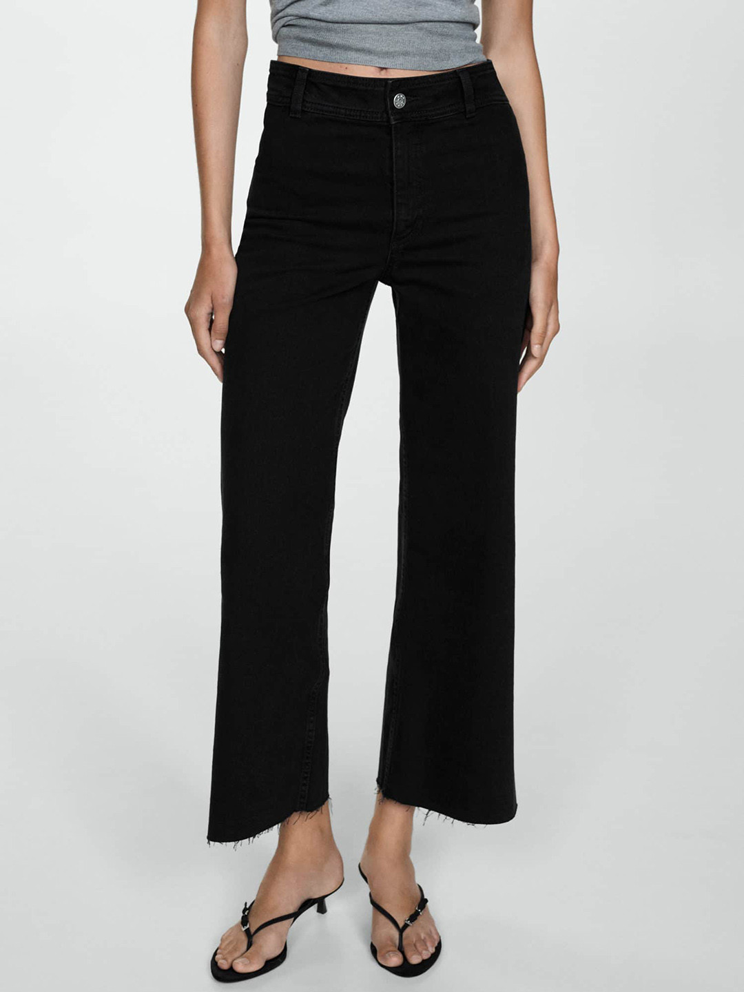 MANGO Women High-Rise Stretchable Culotte Jeans