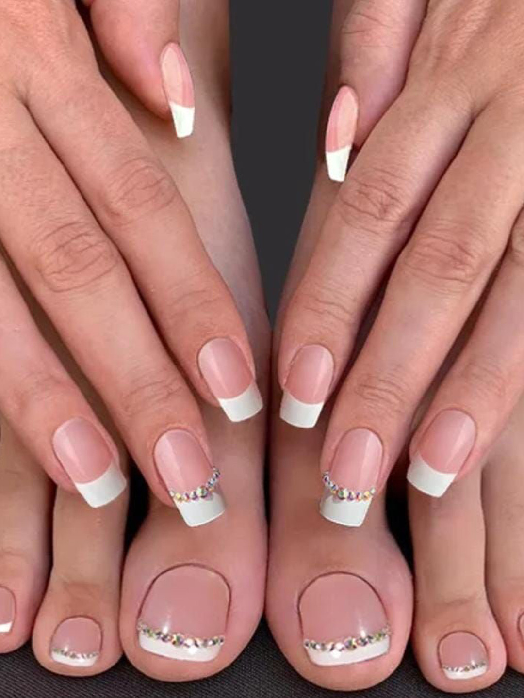 The Pink Truck Set Of 48 Reusable Artificial Nails - Swarovski