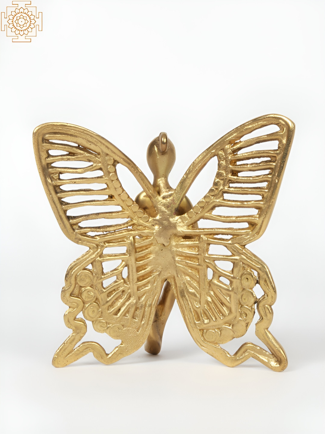 Exotic India Butterfly Fairy Gold Brass Metallic Living Room Tiny Showpiece - 3.5 Inches