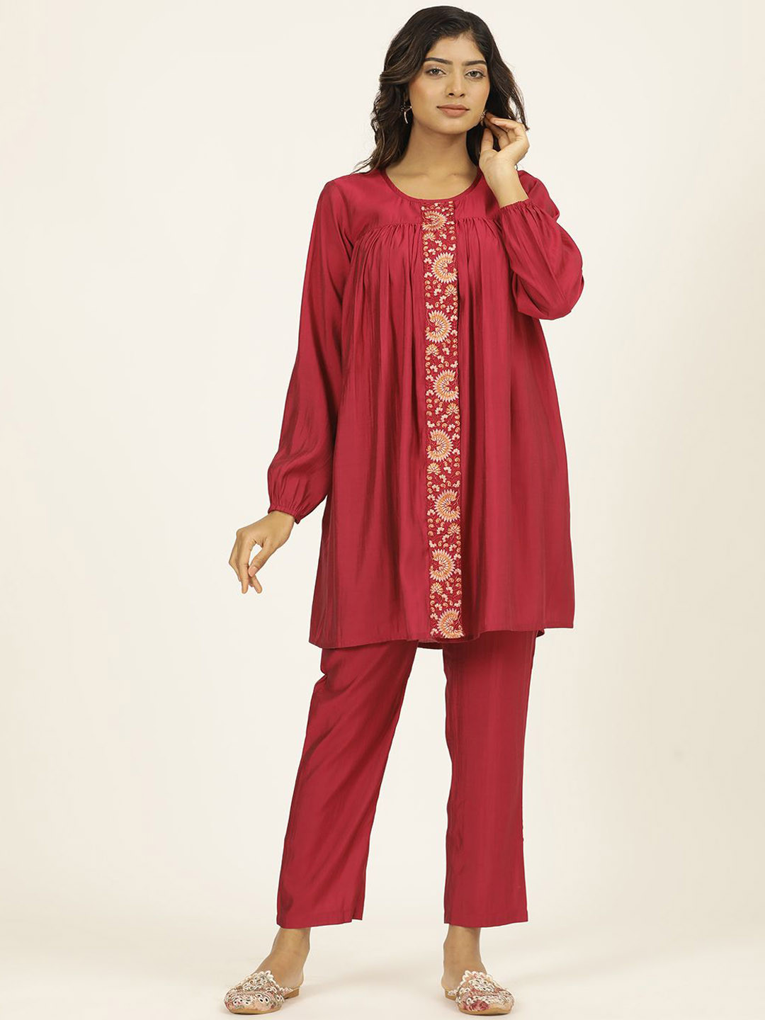 Jaipur Kurti Resham Embroidered Co-ord Set