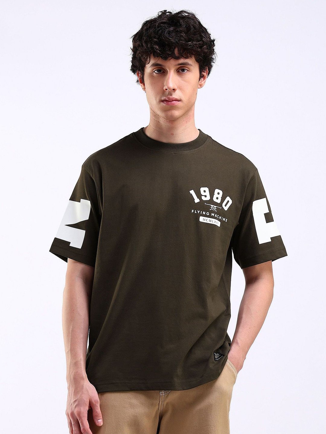 Flying Machine Men Printed Relaxed Fit T-shirt