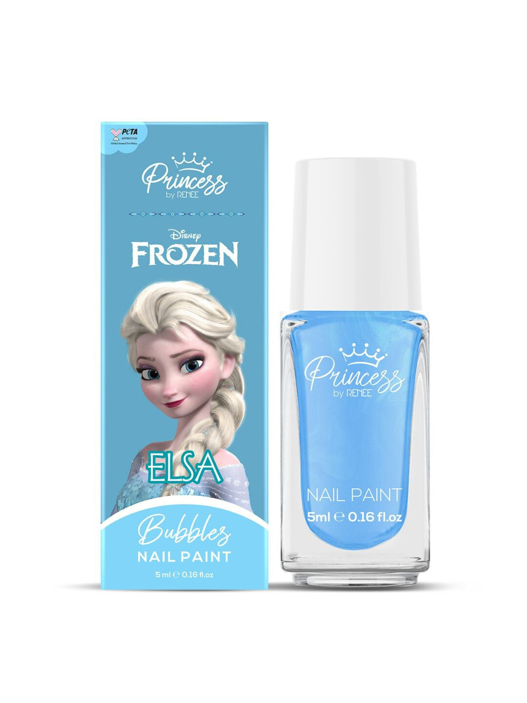 Renee Princess Disney Frozen Bubbles Nail Paint 5ml - Elsa Blu