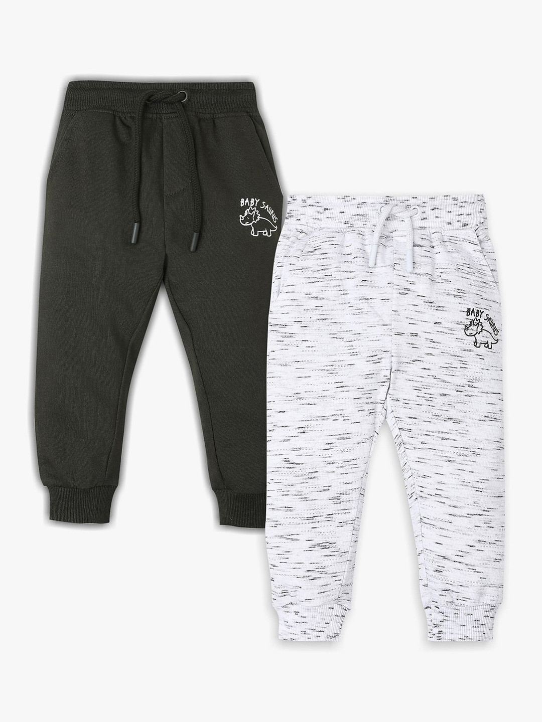 R&B Pack Of 2 Cotton Mid-Rise Joggers