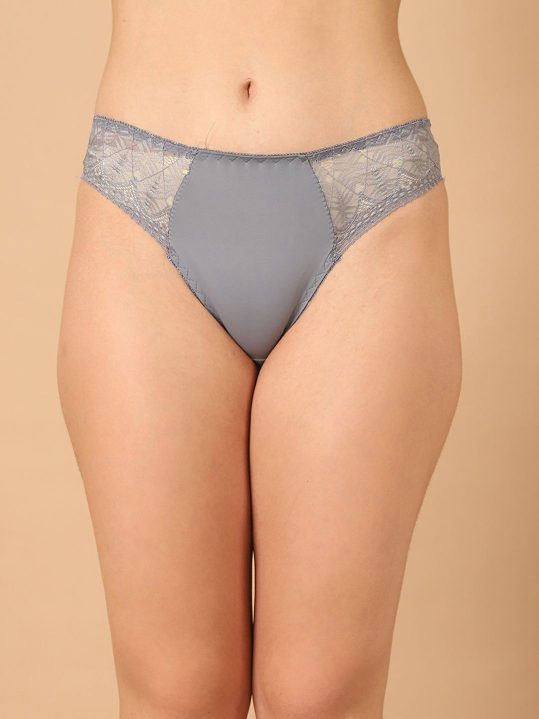 PrettyCat Mid Rise Bikini Briefs PC-PA-7018A-GRY-S