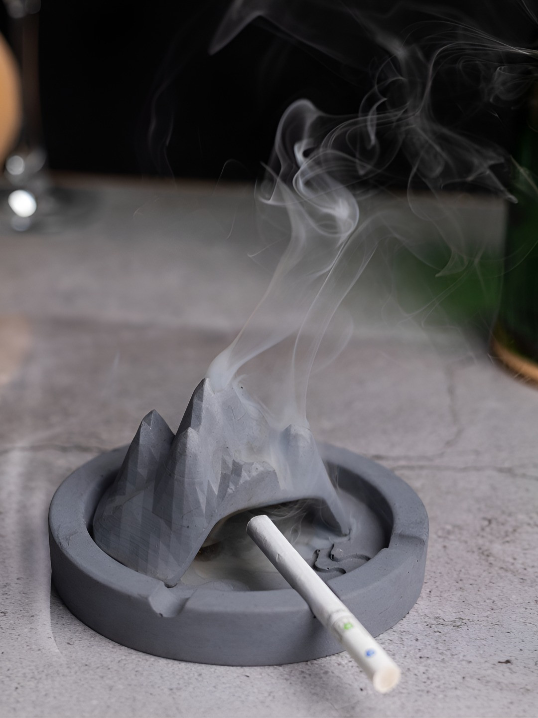 Greyt Dark Grey Concrete-Mountain Themed Ash Trays