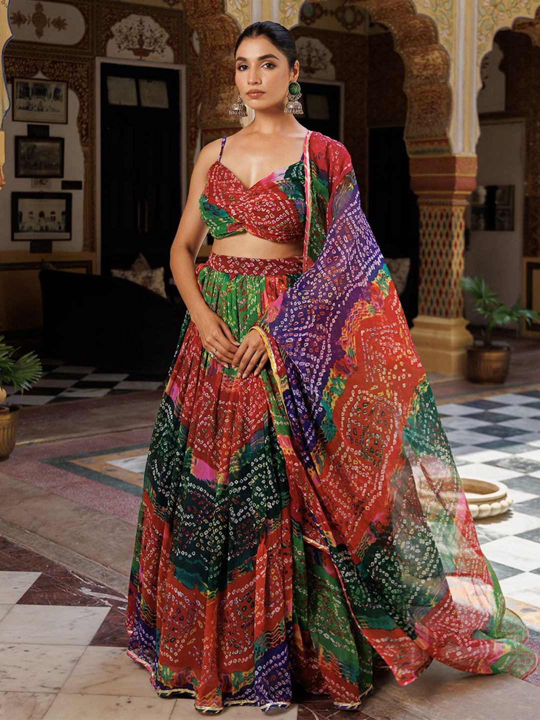 Ragavi Pachranga Printed Ready to Wear Lehenga & Blouse With Dupatta