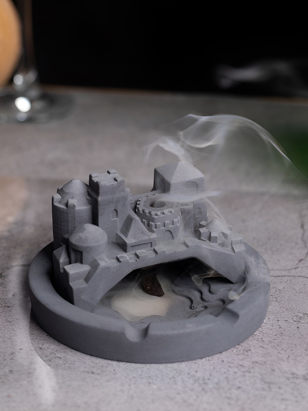 Greyt Concrete-Statement Grey Set of 2 Textured Unique Ash Trays