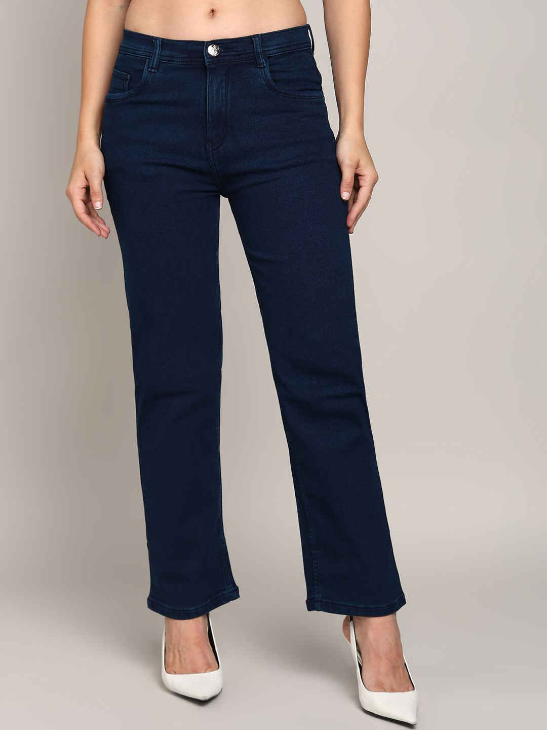 Nifty Women Straight Fit High-Rise Stretchable Jeans