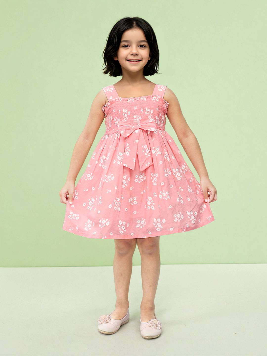 Toonyport Girls Floral Printed Fit and Flare Dresses