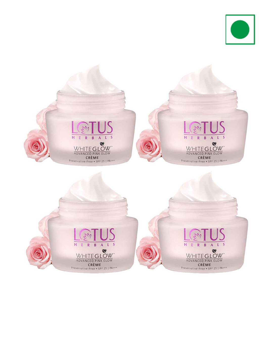 Lotus Herbals Set Of 4 Whiteglow Advanced Pink Glow Brightening Cream- 35g Each