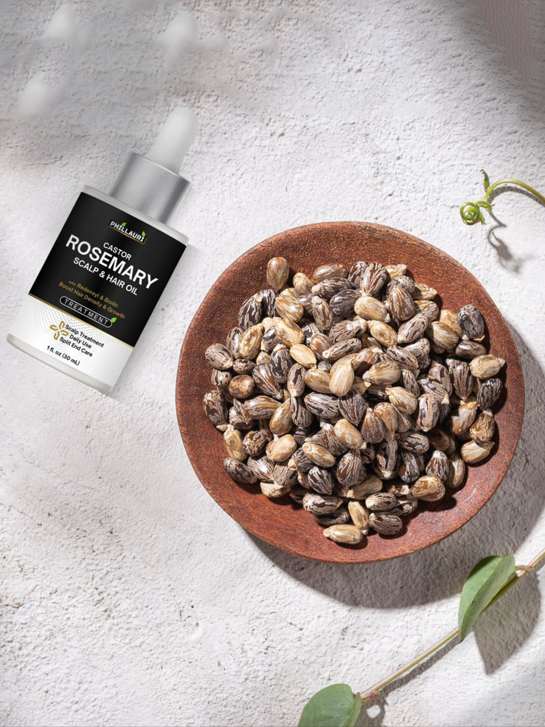 Phillauri Set Of 2 Castor Rosemary Scalp and Hair Oil - 30ml Each