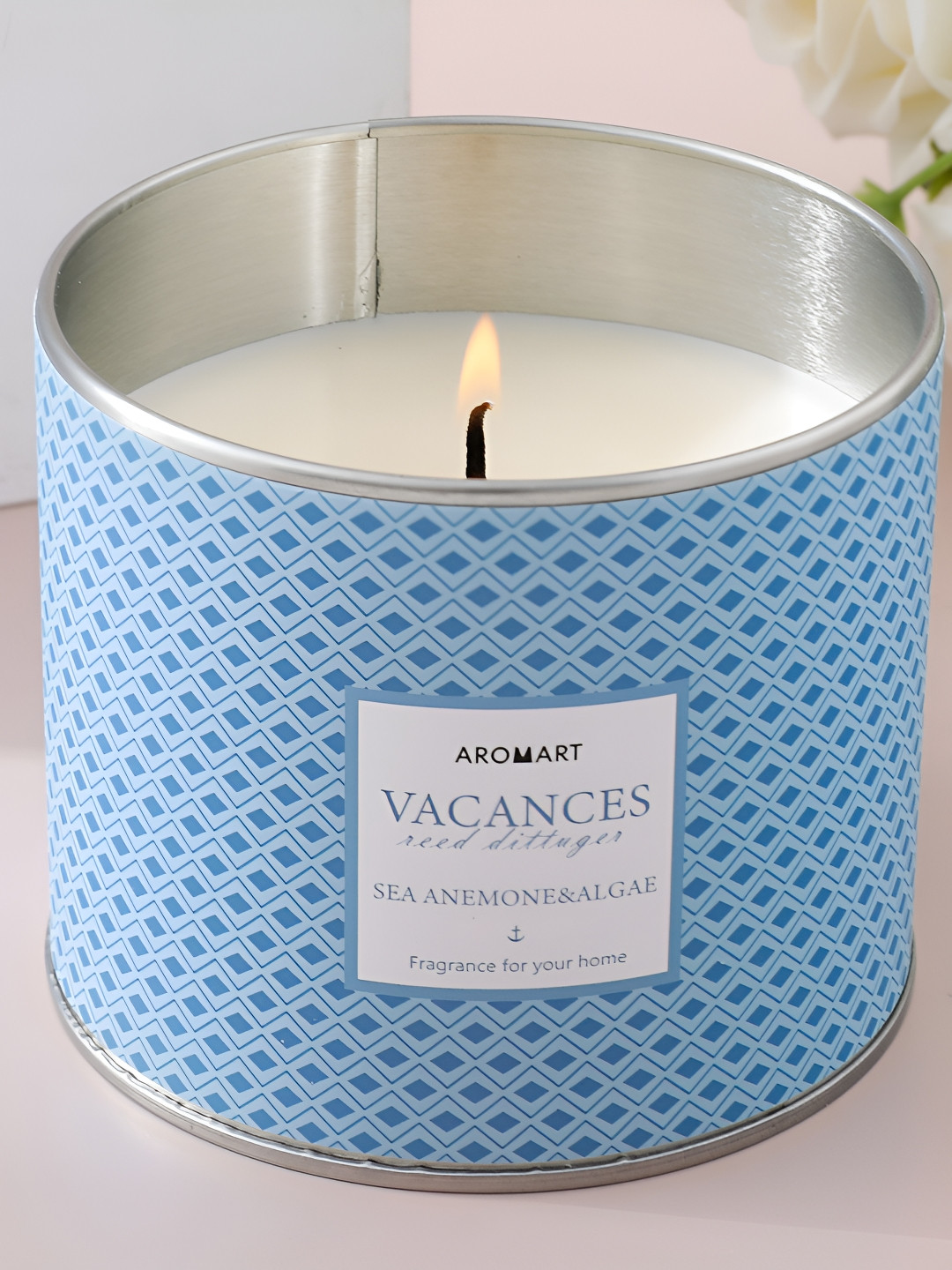 UMAI Printed Scented 1 Wick Sea Anemone and Algae Abstract Geometric Regular Jar Candles