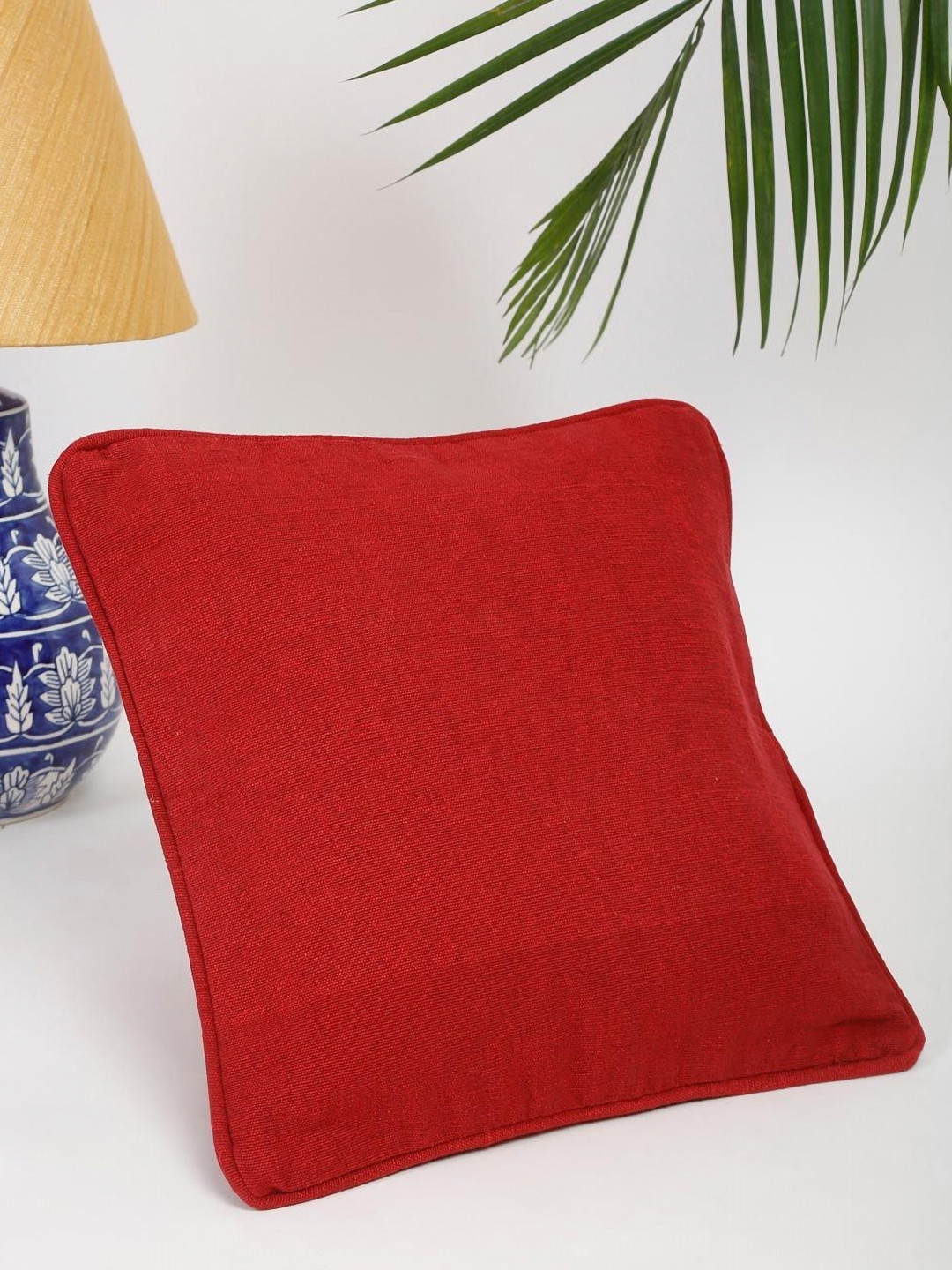 Fabindia standalone Red Cotton Square Cushion Covers