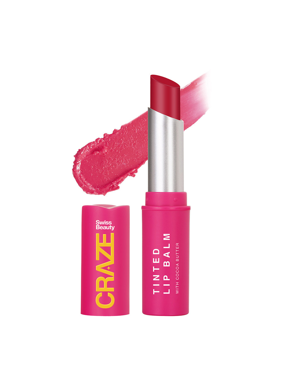 SWISS BEAUTY Craze Tinted Sheer Weightless Lip Balm With Cocoa Butter - Sugar Rose