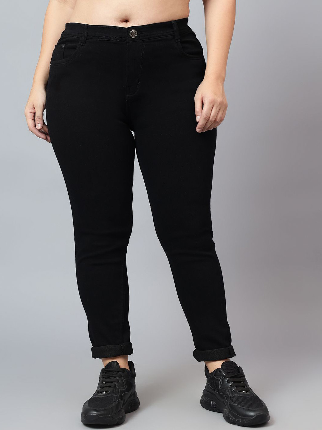 Nifty Women Skinny Fit High-Rise Slash Knee Stretchable Plus Size Jeans