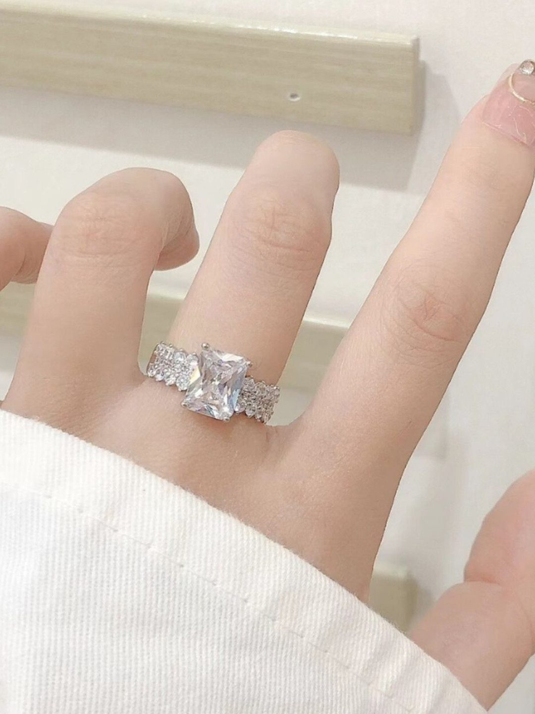 SALTY Solitaire Paradise Artificial Stones Studded  Adjustable Finger Ring