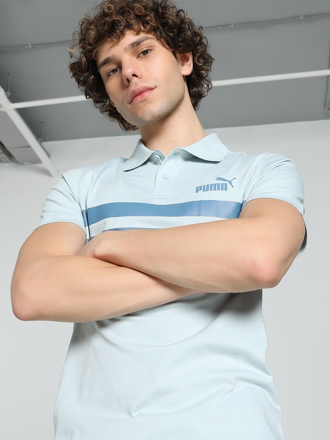 Puma Ess Striper Polo Men's Striped Slim Fit T-Shirt