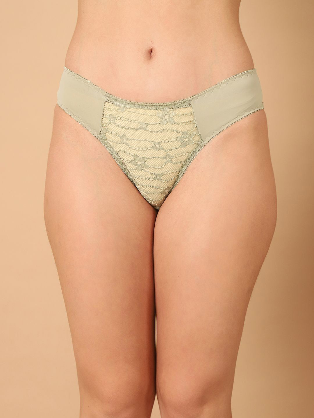 PrettyCat Self-Designed Mid-Rise Bikini Briefs  PC-PA-7028-L GRN-S